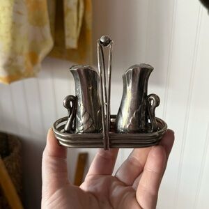 Vintage Silver Plated Swan Salt and Pepper Shakers